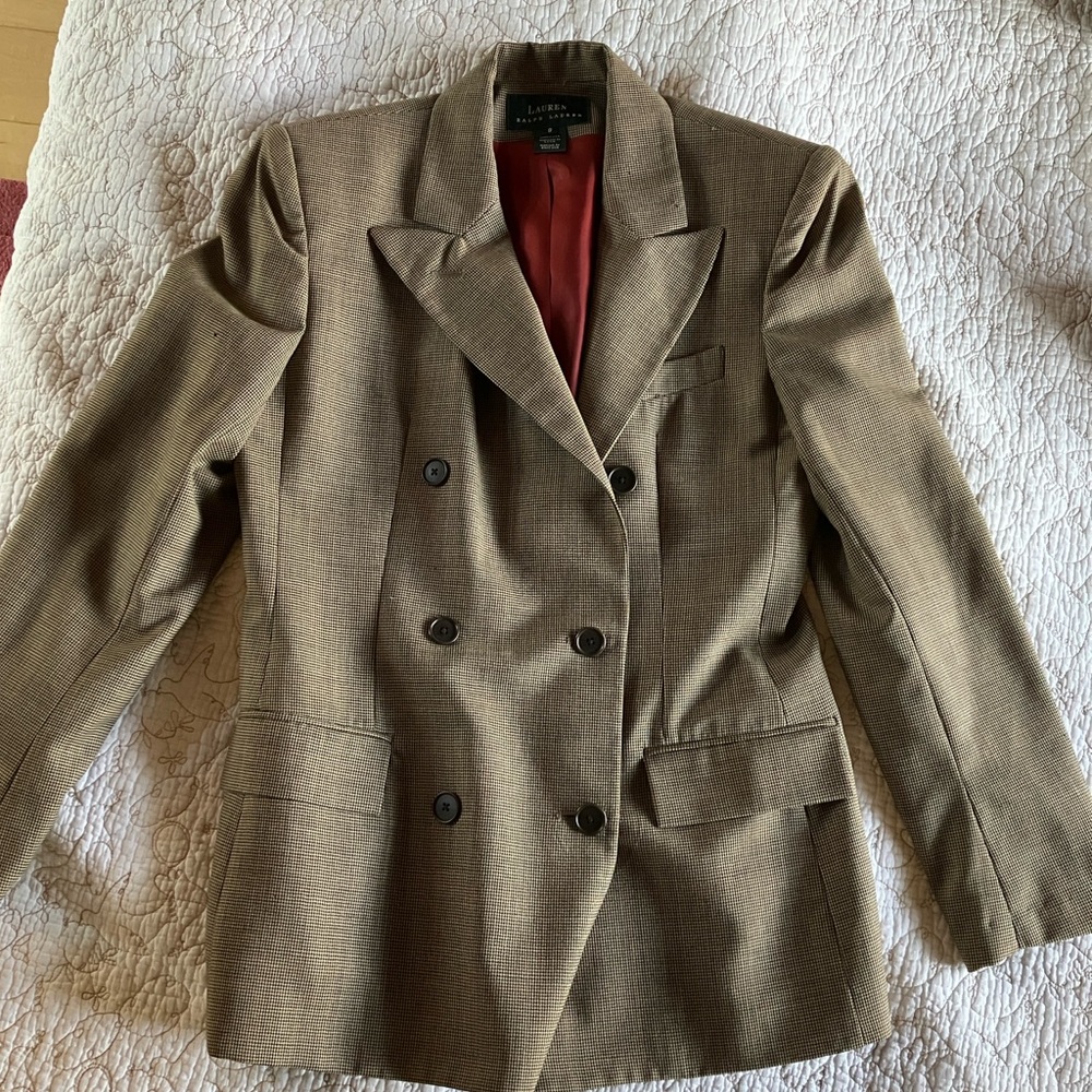 Ralph Lauren Women's Houndstooth Double-Breasted Blazer